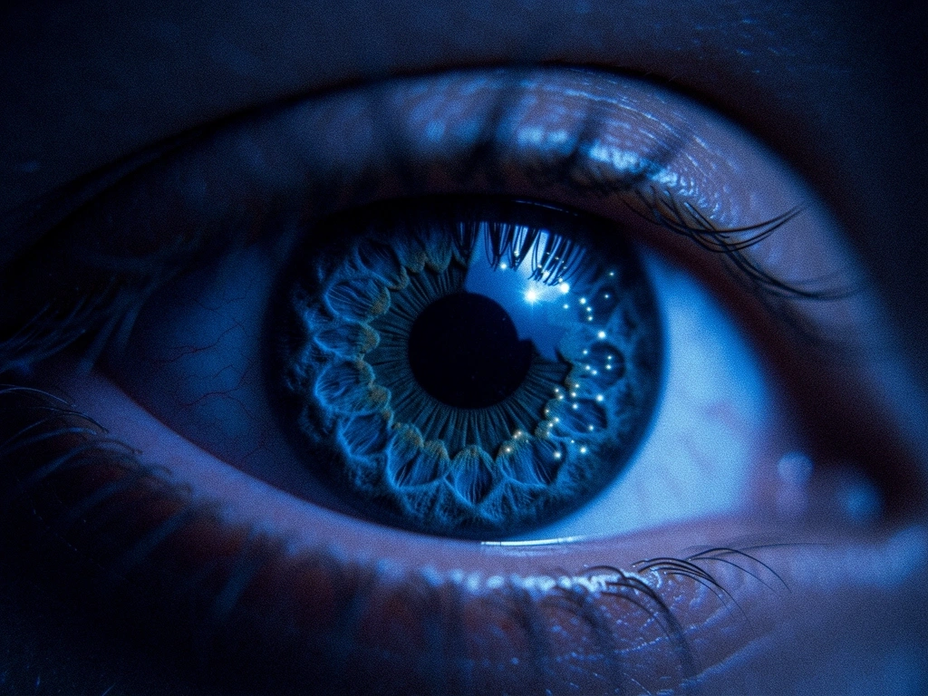 Detail oka pri nízkom osvetlení